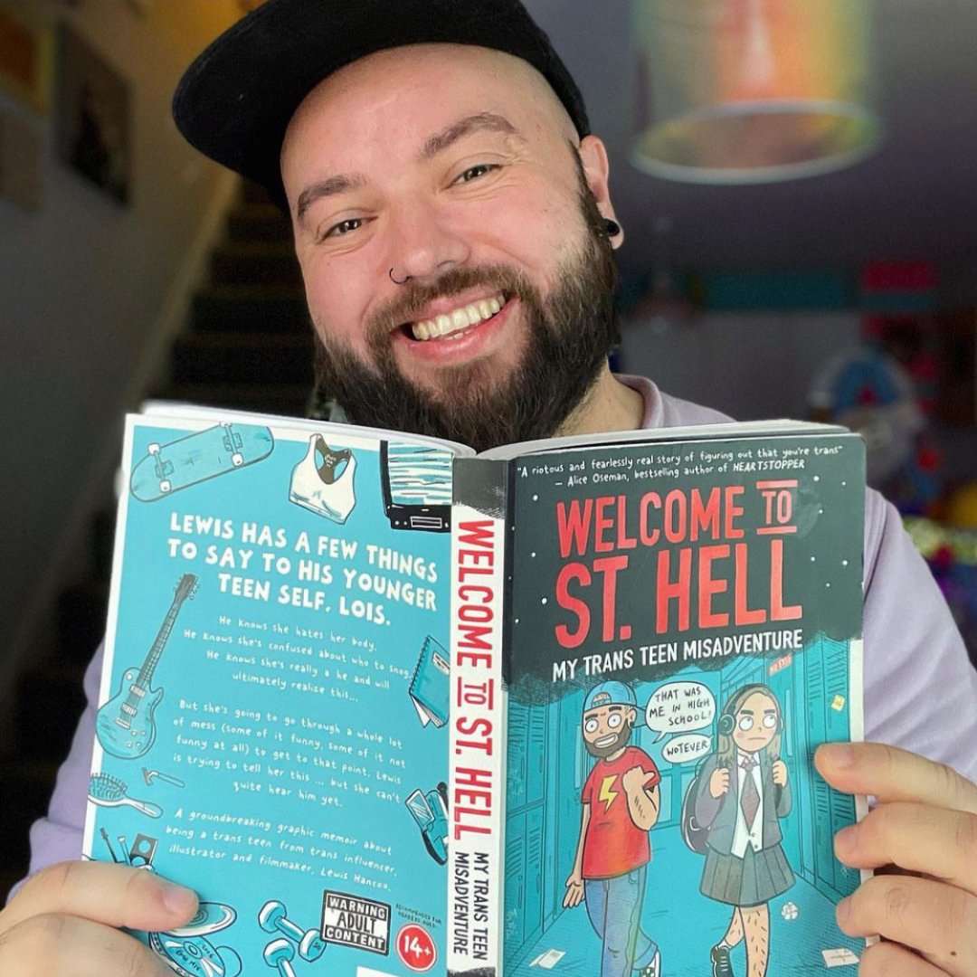 LiberateHQ's tweet photo. "I’ve been drawing cartoons since I was a kid, and in the first lockdown I had this sudden surge of inspiration to start telling my own transition story in comic form" @lewishancoxfilms @welcometosthell #transitionstory #litwithliberate https://t.co/WIXlEh5dwF