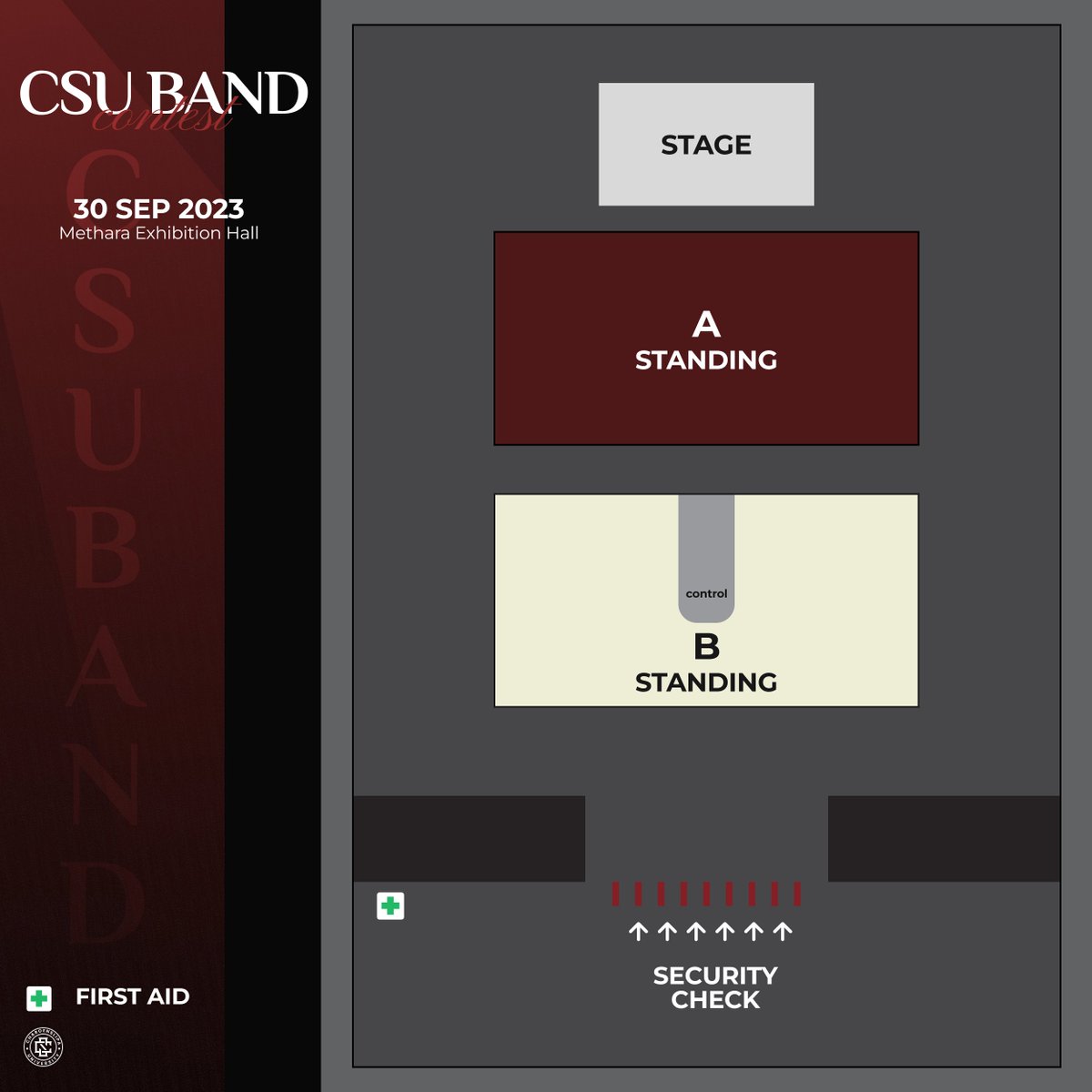 CSU_COMMU's tweet photo. 🎸 เตรียมตัวไปงาน “CSU BAND 2023” ที่ Methara Exhibition Hall

14.00 น. : เคาน์เตอร์จำหน่ายตั๋วหน้างานเปิด
16.00 น. : เปิดบูธจำหน่ายของที่ระลึก
18.30 น. : เปิดประตูการแสดง
20.00 น. : เริ่มการแสดง - (กิจกรรมสตรีม/ทายเพลง) 🤍

Discord: https://t.co/sD6b2hVKjL

#csuband_02 https://t.co/82lpO7NP6w