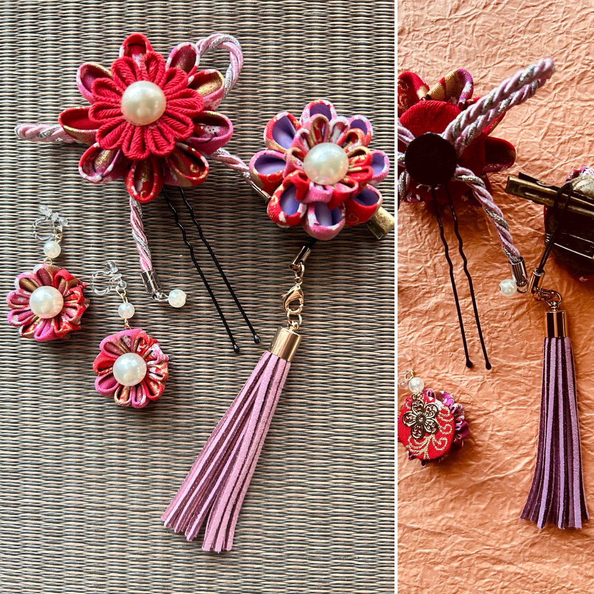 ponko345's tweet photo. The main body of the hairpin and the mizuhiki part of the decoration are removable.
I tried to think of it so that it can be used for both everyday use and for celebrations.
#tumami #tumamizaikuaccessory #handmade #つまみ細工 #ハンドメイド https://t.co/m7N5bYVukV