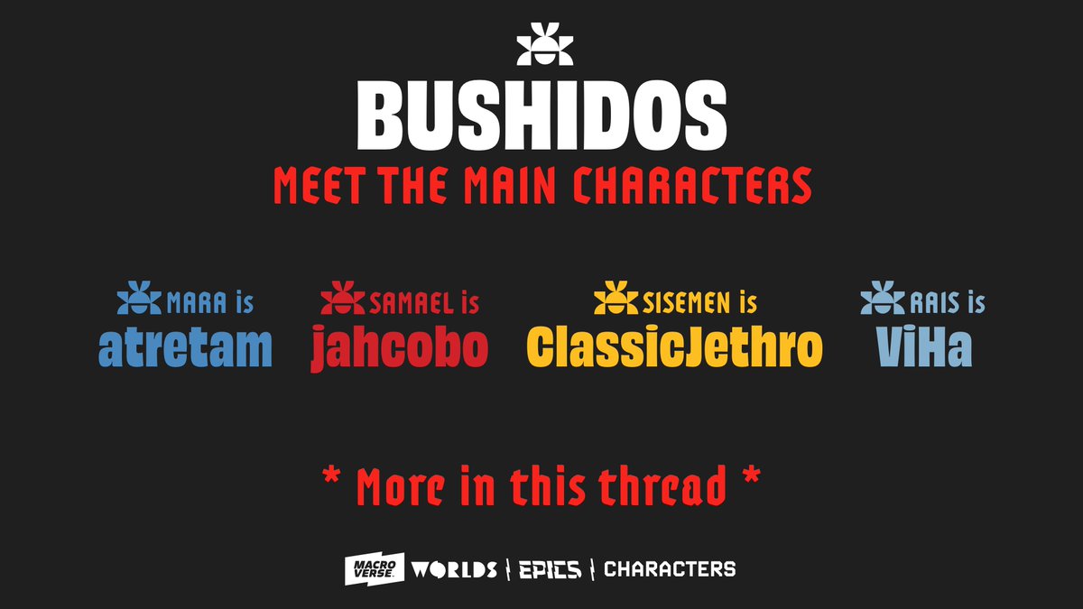bushidosworld's tweet photo. CONGRATS 🎉 @atretam @jahcobo @Jethro60s @vishakhariharan for being CAST as the MAIN CHARACTERS in the ⚔️Bushidos main comic series!

More info and next steps in the thread below 👇 https://t.co/wv0cQQQGCM