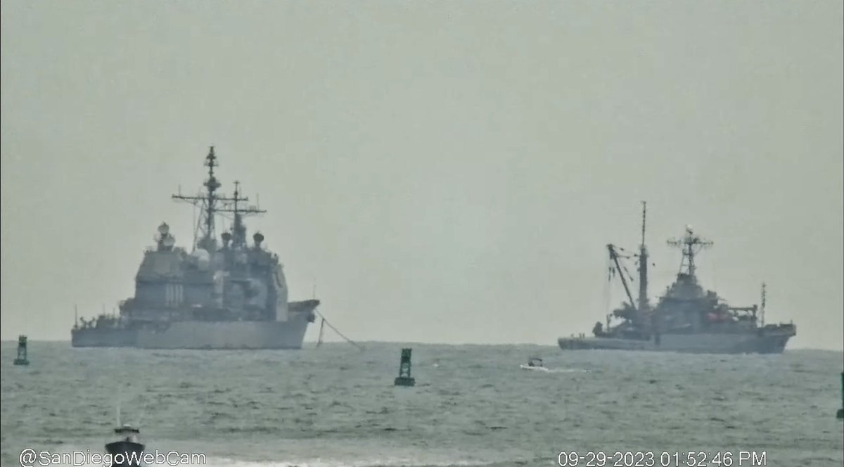 Former USS Bunker Hill (CG 52) Ticonderoga-class guided missile cruiser being towed out of San Diego by the USNS Grasp (T-ARS-51) for the final time en route to Bremerton - September 29, 2023 #ussbunkerhill #cg52

SRC: webcam