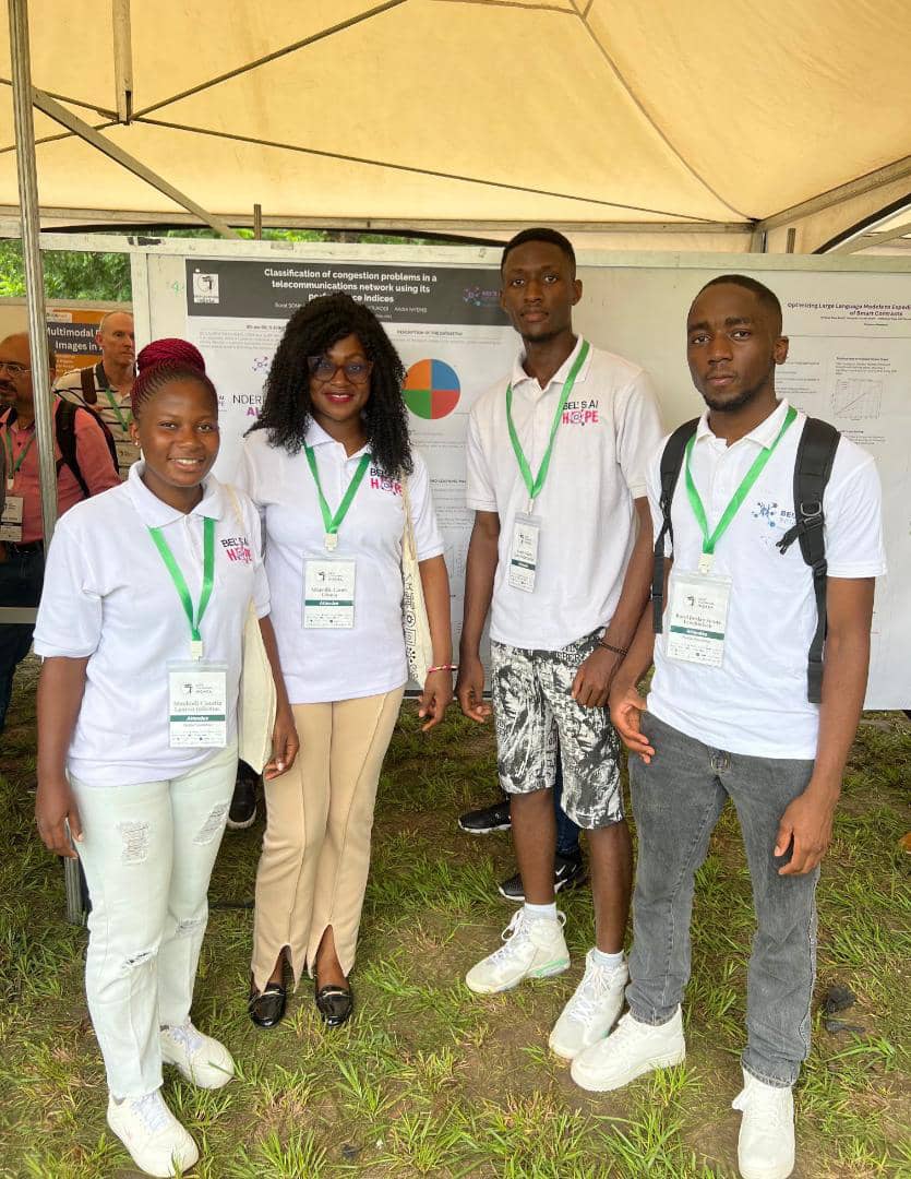 BelInitiative's tweet photo. We still can't believe that four of our members took part in the @DeepIndaba conference held in Accra a few weeks ago and won a prize with their poster presentation. So proud!
#indaba23
#dli23
#yebetumi
#AIforGood
#DemystifyingAIForAll
#belsaiInitiative https://t.co/4fw1RqTEAm