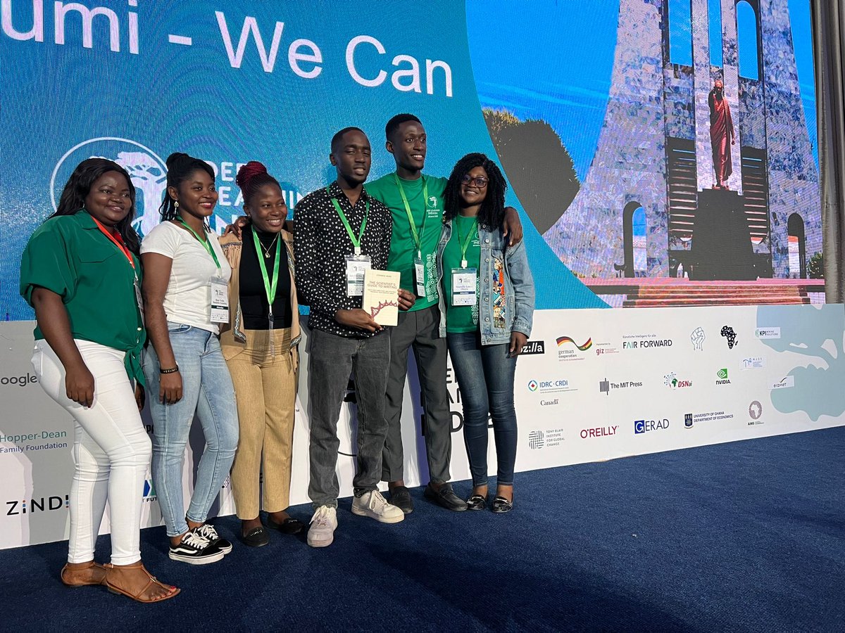 BelInitiative's tweet photo. We still can't believe that four of our members took part in the @DeepIndaba conference held in Accra a few weeks ago and won a prize with their poster presentation. So proud!
#indaba23
#dli23
#yebetumi
#AIforGood
#DemystifyingAIForAll
#belsaiInitiative https://t.co/4fw1RqTEAm