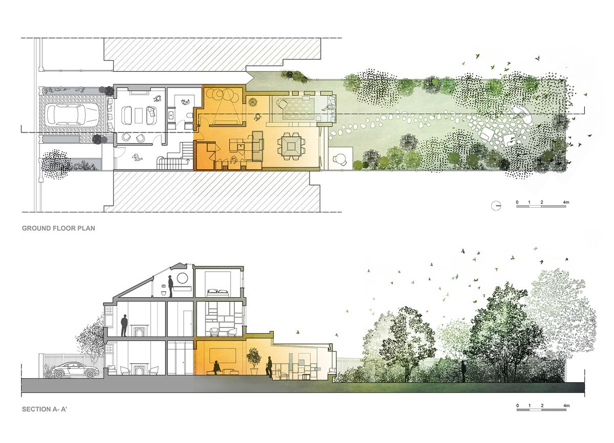Architizer's tweet image. With glazed openings and intricate details, this project draws a cohesive dialogue between contemporary design and the environment, echoing Mondrian&apos;s Neo-Plasticism in its harmonious play of light, shadows and geometry.

Details: arc.ht/3ti61Q8 | 📍London, England