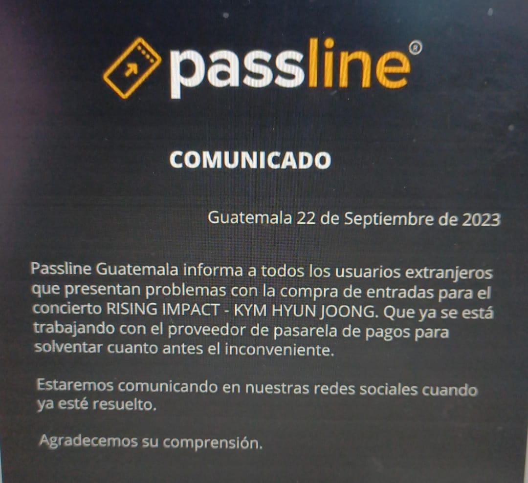 HeneciaMySunLTM's tweet photo. Hola @StudioPAVLatam y @passlinegt
Informamos que estamos teniendo problemas para comprar entradas en la página web. Tanto las fan locales como extranjeras estan experimentando problemas. ¿Podrían ayudarnos? ¡Queremos ser parte de este evento increíble! 

#AyudaParaHeneciaGT https://t.co/LJPneHdkn2