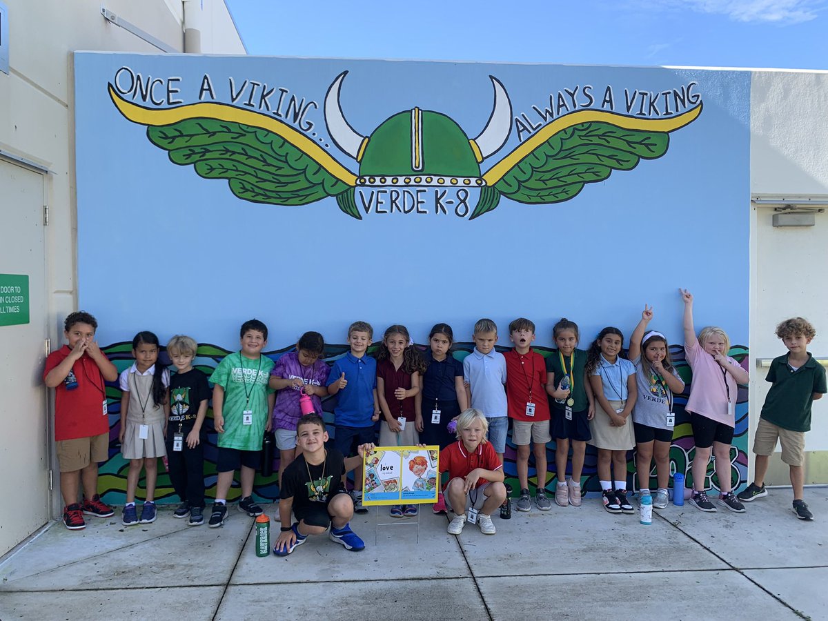 Viking Firsties enjoyed <a href="/kelleydonner/">Kelley Donner</a> ‘s SCHOOL IS MORE THAN A BUILDING as a Story Walk! #PeaceLoveLiteracy #VerdeK8 #LoveMyLibraryPBCSD