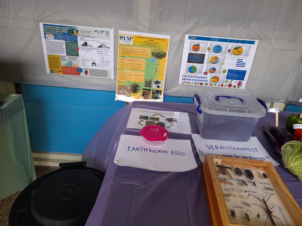 LeikitahN's tweet photo. Promoting vermicompost as climate-smart agriculture technology for smallholder farmers in Fiji at the USP open day 2023.

@ACIAR 
@PASS_CR https://t.co/saxyaVMbgk
