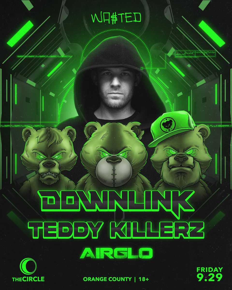 SEE YOU TONIGHT IN OC!
Drum n bass all night 🚀😮‍💨 

<a href="/downlinkmusic/">Downlink</a> 
<a href="/TeddyKillerz/">Тедди Киллерz</a> 
<a href="/airglomusic/">AIRGLO</a> 

Last chance for tickets at WastedTickets.com