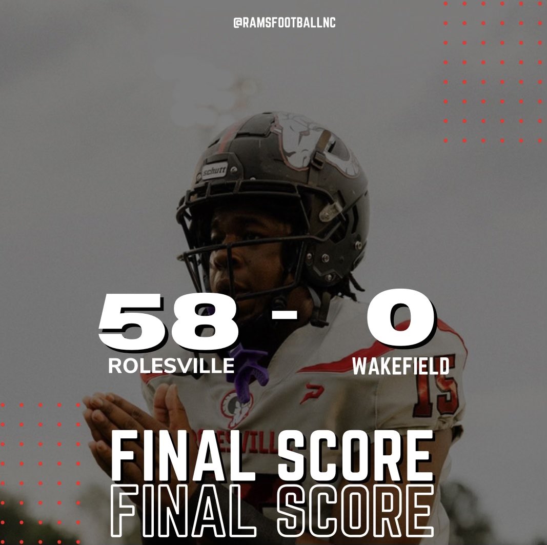 RamsFootballNC's tweet photo. FINAL SCORE!! GOOD JOB BOYS!! 🐏🐏🐏 https://t.co/TsNEqwJAqn