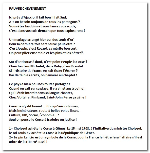 JeanMazille's tweet photo. @Umani_2B PAUVRE CHEVÈNEMENT

Ici près d’Ajaccio, il fait bon il fait Sud,
A-t-on besoin toujours de tous les parangons ?
Vous êtes Jacobins et vous lancez vos scuds,
C’est dans vos culs demain que tous exploseront !

https://t.co/6BNrL38IFt

🍊 https://t.co/a4ZaCeSS65