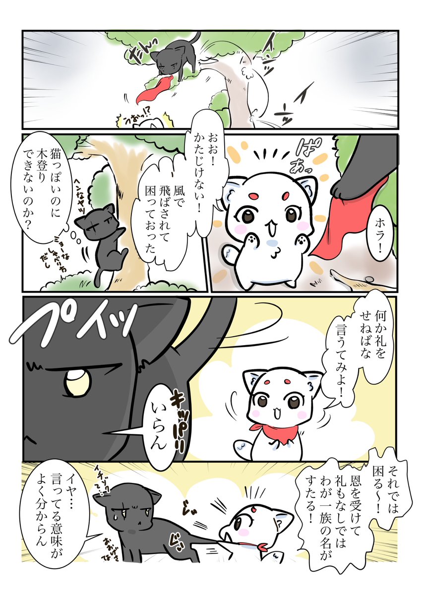 #スパダリにゃんこ
#くぅの日常 第198話
シオと恩返し

ハイスペックなスーパーダーリン、スパダリ猫を目指すくぅと、飼い主しずくの日常マンガ。

店番に励むねこみちを見て、いったん退くシオ兄貴。くぅを気遣い心を悩ませるシオの目に見えたのは…?
#猫マンガ 