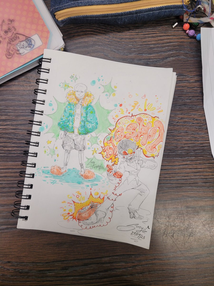 sunydrop1's tweet image. Schooldoodles !! :D #sans #spamton #sill