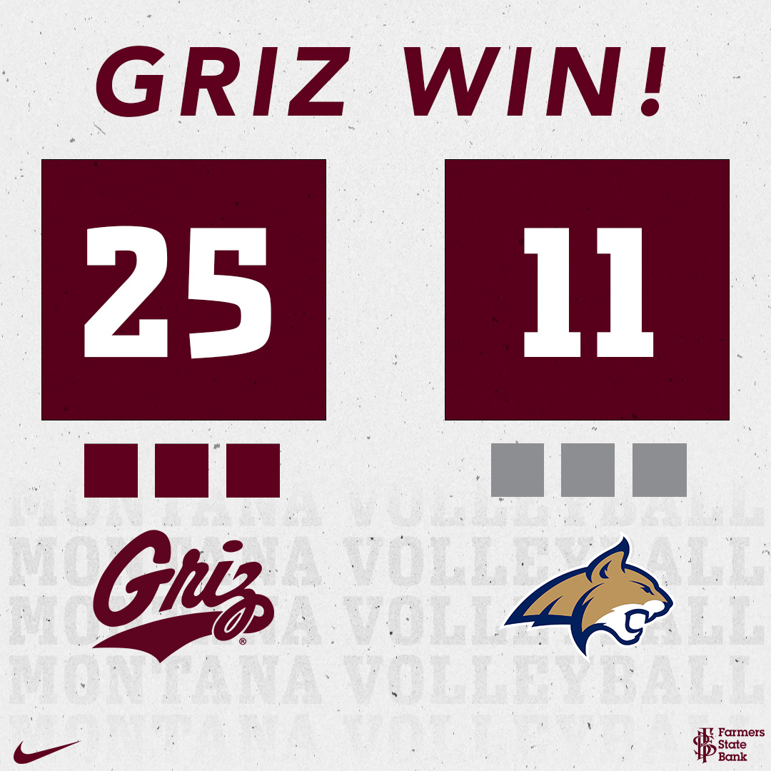 MontanaGrizVB's tweet photo. Dominance. The Main Line Trophy is staying in Missoula. 

#FourStraight | #GRIZcat https://t.co/nvSSSBbn9n