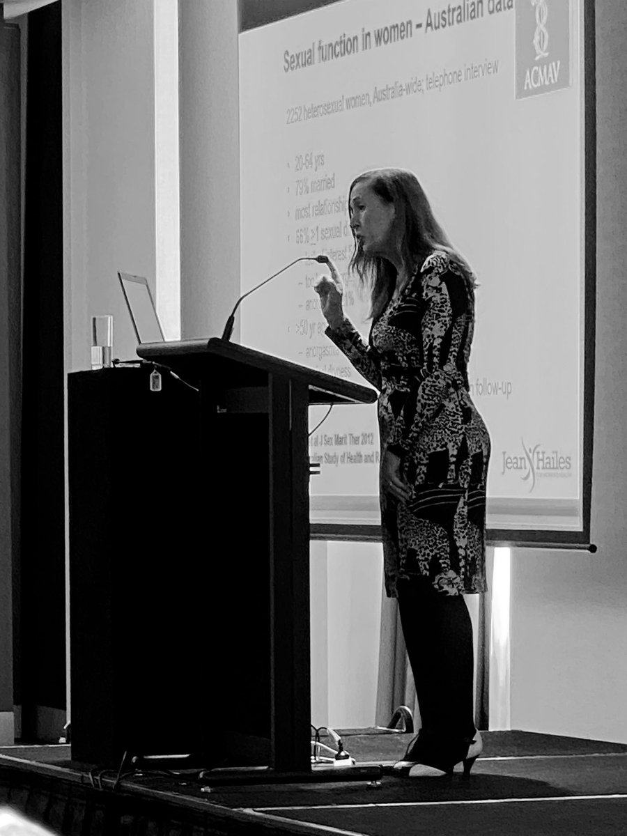 ACMAVic's tweet photo. On a similar theme #ACMAV2023 welcome Dr Sonia Davison on Hypoactive Sexual Desire and Female Sexual Function - in between her blatant, black &amp; white,  one-eyed advocacy for @CollingwoodFC at the #AFL23 Grand Final today. https://t.co/VfpbxweIo7
