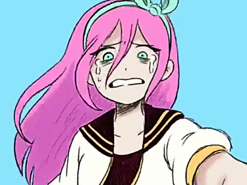 BossDoor5's tweet photo. OMORI Requiem is a cancelled mod that took place in the same timeline as OMORI's bad ending. 

A cutscene in the game showed Aubrey touching Sunny's shoulder. Stopping him last minute. 

(More Screenshots in comments) 🧵