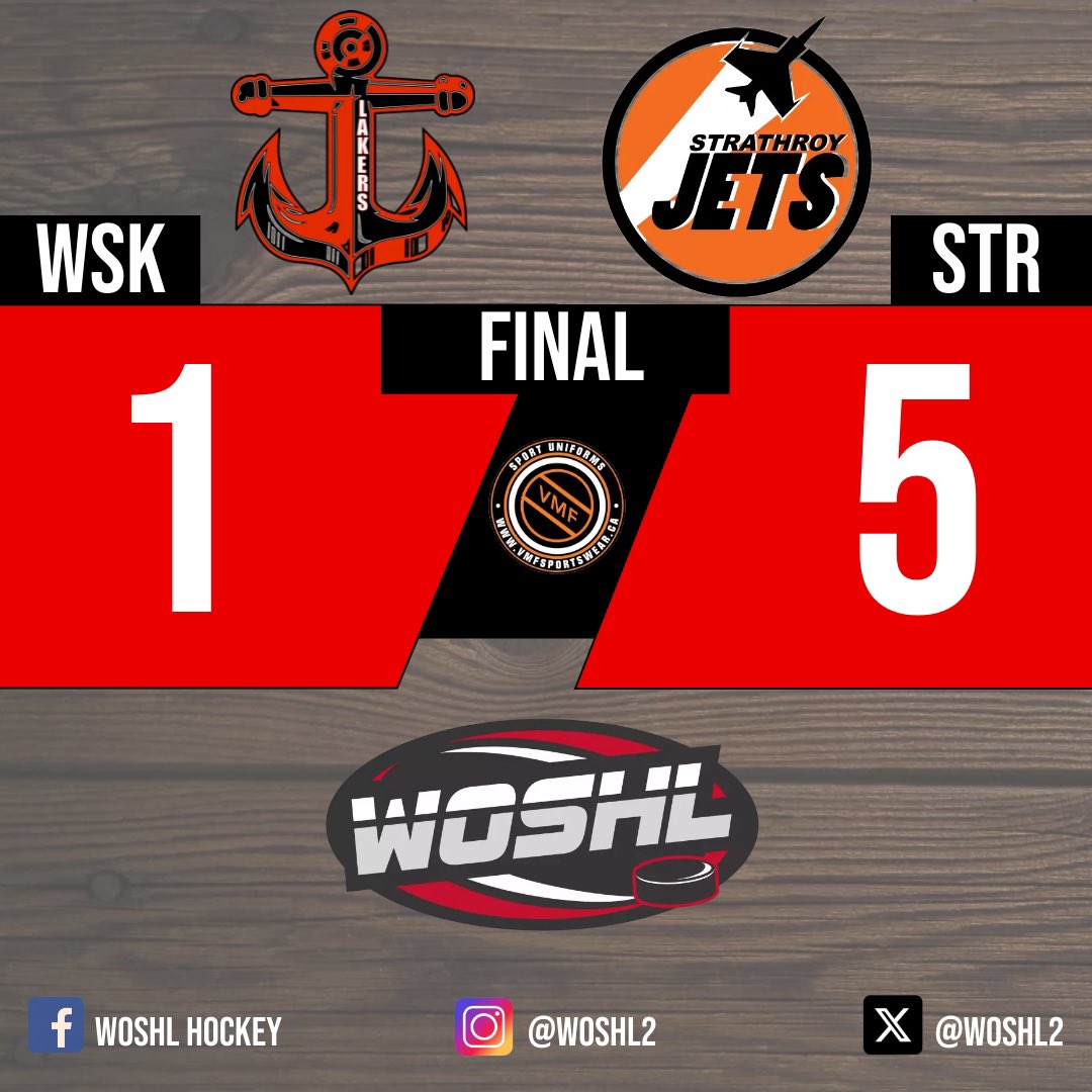 OSHL_official's tweet photo. Final from Strathroy!
The Jets take down the Lakers 5-1 in the first game of the 2023-24 regular season!
#WOSHL #SuperLeague #OSHL #GoJetsGo #MakinWaves https://t.co/71lyK6dhdc