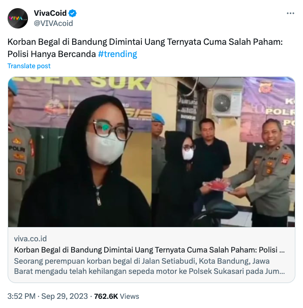 SiaranBolaLive's tweet photo. Untungnya kami percaya! Polisi memang ahlinya plot twist...mana ada Polisi minta uang. Tahayul Itu... https://t.co/kLqe4u1sHw