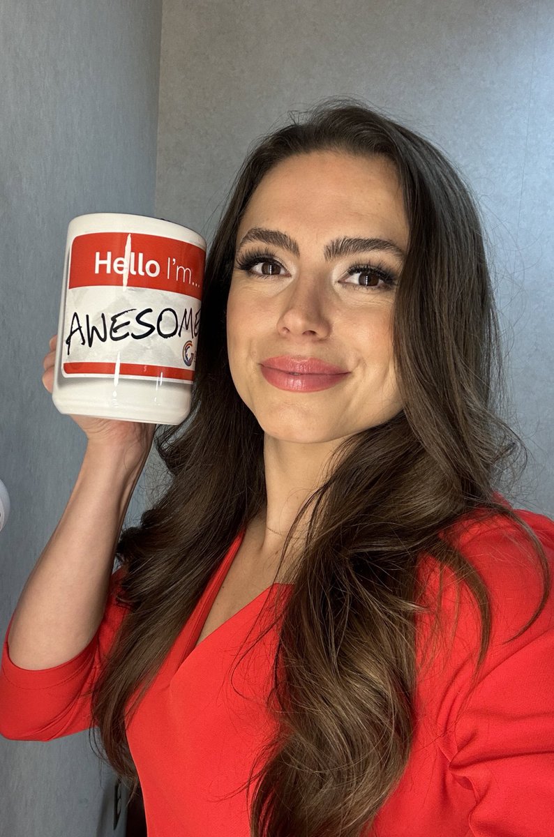 MadelineHuntTV's tweet photo. I know it’s past coffee o’clock, but happy #NationalCoffeeDay!  Also reminder: you’re AWESOME! ☕️ https://t.co/nQrcrmg0uQ