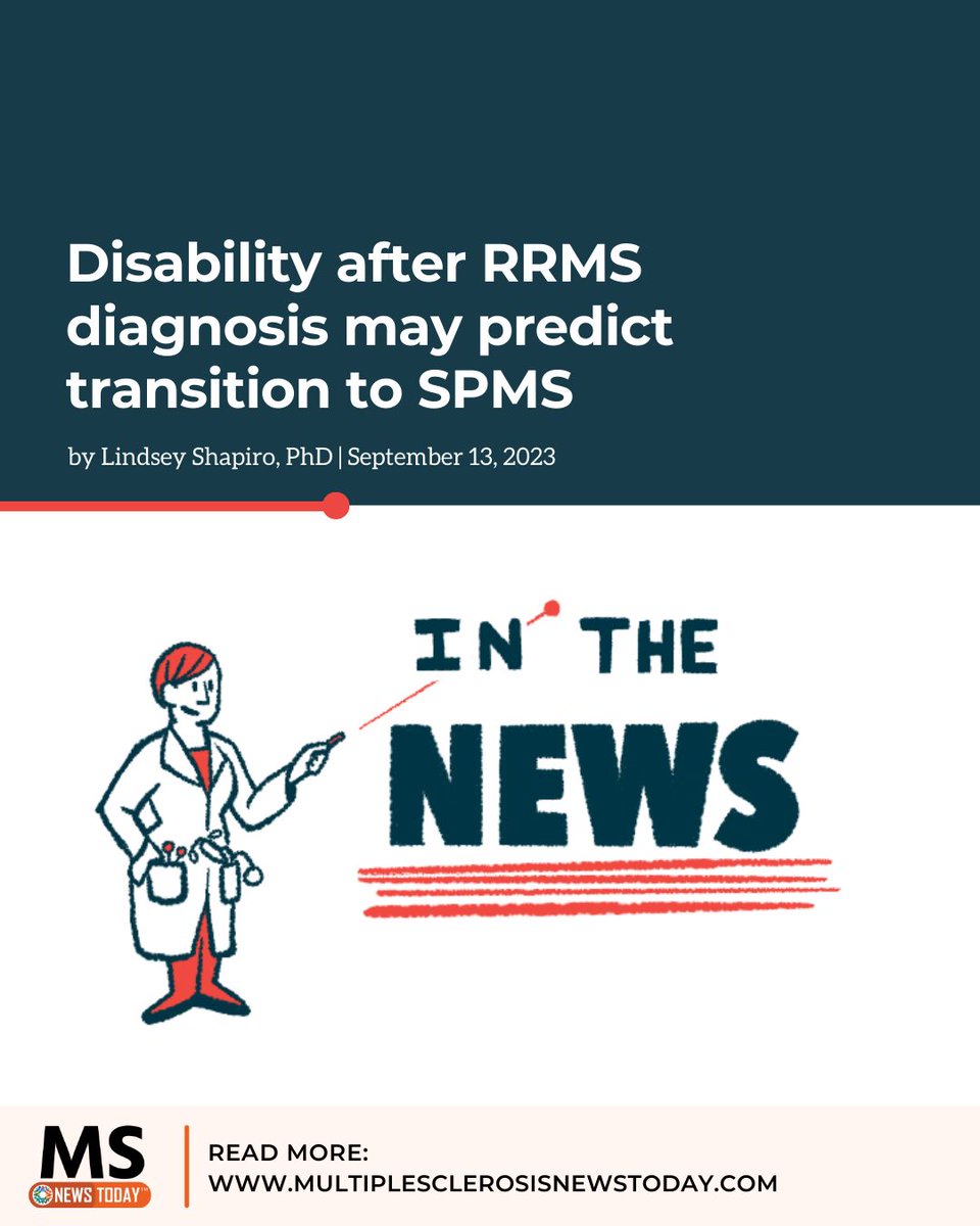 MSNewsToday's tweet photo. Based on the findings, scientists think disability levels around the time of diagnosis could predict how the condition progresses. https://t.co/JhVWCIhQDJ
#multiplesclerosis #msnews #msawareness #mscommunity #msprogression https://t.co/Opdmcaplqs