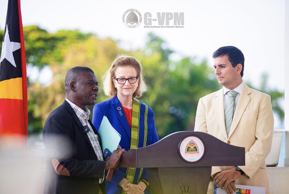 WiesenC's tweet photo. Deeply honored to sign important government financing agreement for reform of the justice sector in #TimorLeste 🇹🇱with Vice Prime Minister Mariano Assanami and @UNDP 🇺🇳Key to accelerating just democratic #governance for all Timorese and achieving all @SDGoals @SDG2030 https://t.co/vupHTFDzaG