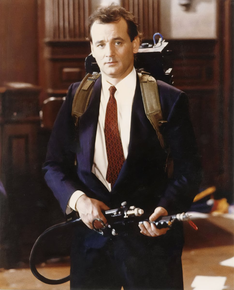 GBNewsdotcom's tweet photo. Bill Murray on the set of Ghostbusters II (1989). https://t.co/aecdYqHViT