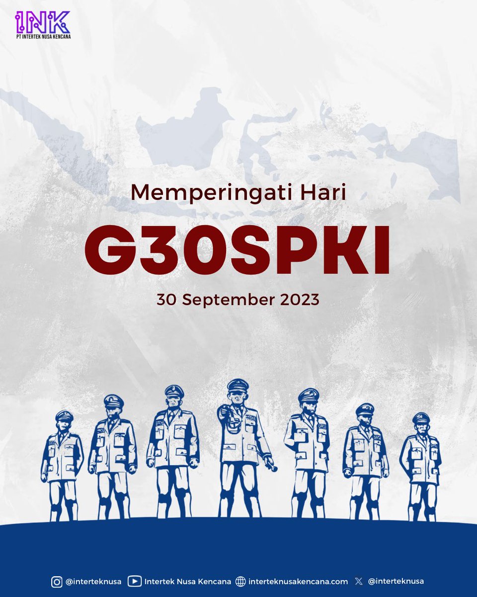 Intertek_corp's tweet photo. Segenap Founders dan Jajaran mengecam segala bentuk pemberontakan. Tahun ini, mari kita kenang peristiwa G30S/PKI sebagai pelajaran berharga bagi bangsa kita. Semoga kedamaian dan persatuan selalu menguatkan Indonesia. 🇮🇩 #G30SPKI #Kedamaian #Persatuan #INK #Intertek https://t.co/kxyv5g1yaY