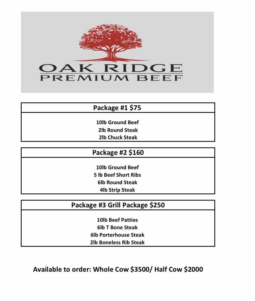 OakRidgeBeef's tweet photo. Package pricing with free delivery within 25 miles of Amsterdam NY ! https://t.co/wc3VOLO1VH
