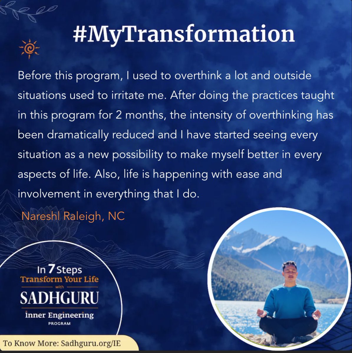 being_NareshAir's tweet photo. #MyTraformation #InnerEngineering https://t.co/9c7LkZQH87