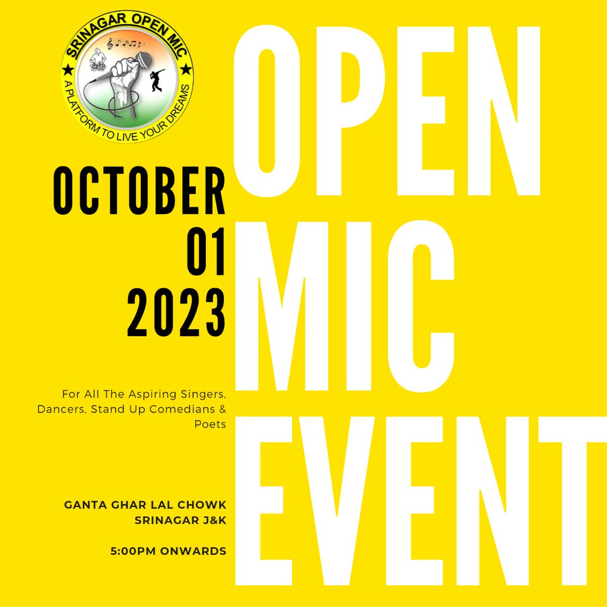 srinagaropenmic's tweet photo. #srinagar one more day to go... lets create #MUSICFAIR 
#Kashmir 
#nayakashmir
#kashmirdiaries
#srinagardiaries
#kashmirlife
#kashmirmusic https://t.co/eUBj6Otu12