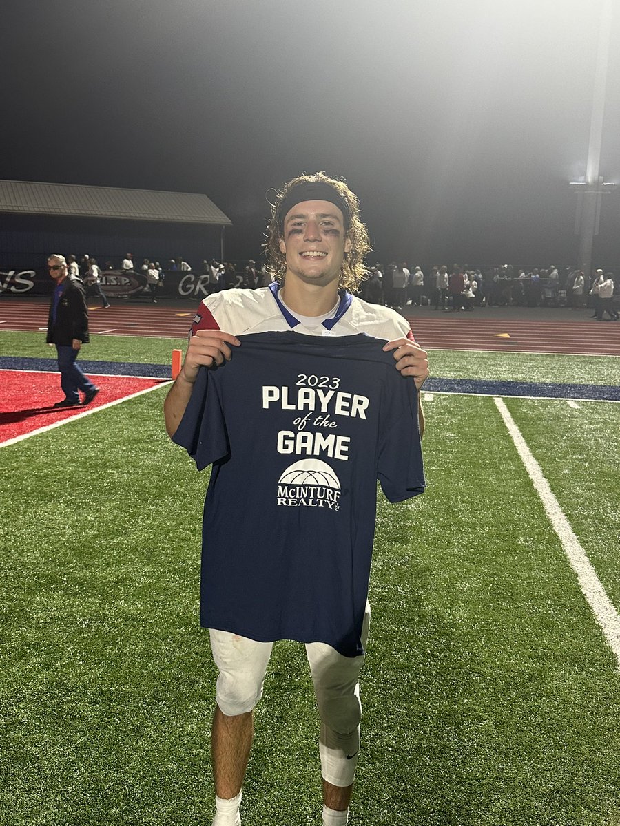 Our McInturf Realty Player of the Game, SR WR/DB Jenson Garber of the Garaway Pirates. Garber, helped the Pirates to a 35-14 win with 7 receptions, 144 yards, 2 touchdowns, and 1 INT. The Pirates remain undefeated and improve to (7-0) on the season. <a href="/GarberJenson/">Jenson Garber</a> <a href="/GarawayFootball/">GarawayFootball</a>