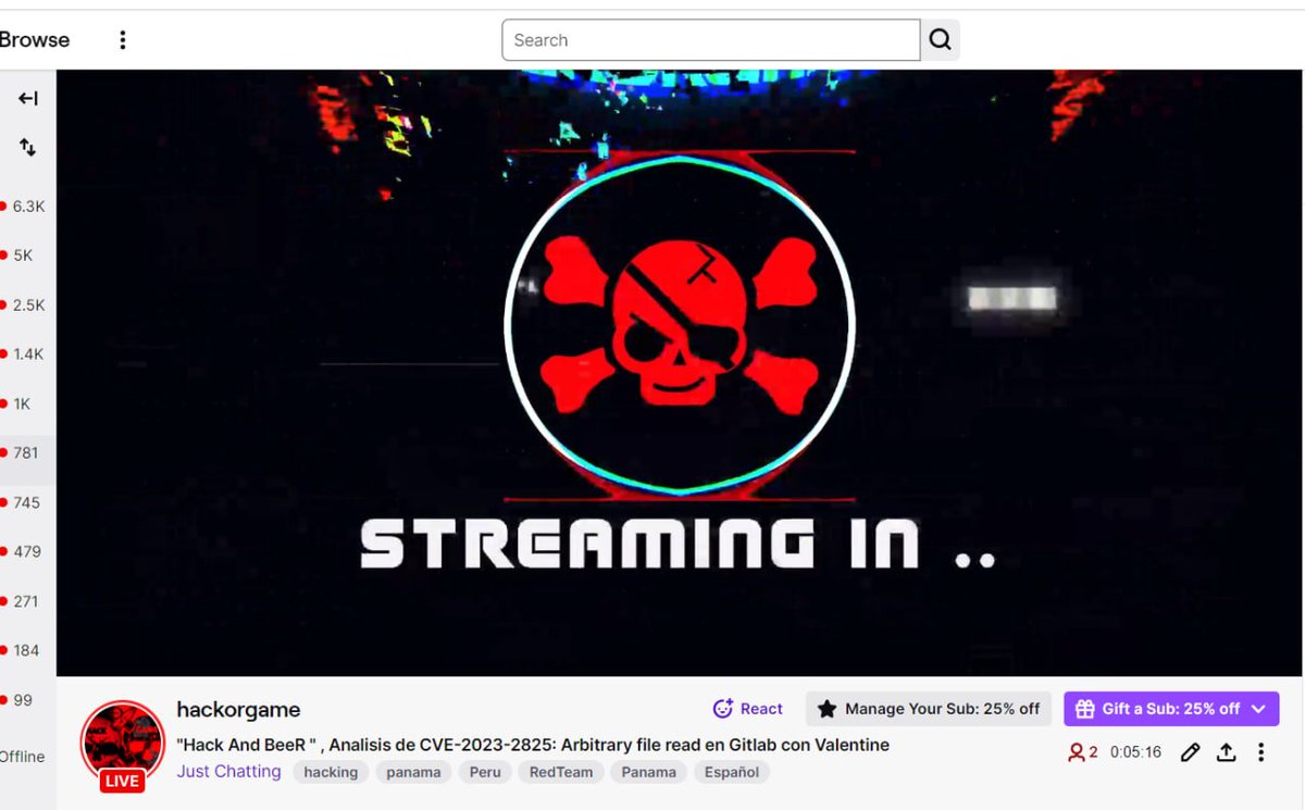 En breves:
twitch.tv/hackorgame
youtube.com/@hackorgame