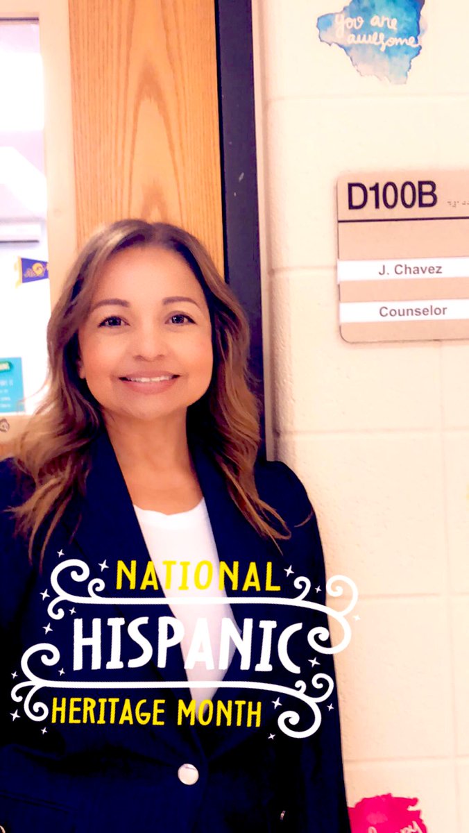 MrsWalker1509's tweet photo. In honor of National Hispanic Heritage Month, @WestBriarMS  would like to spotlight our School Counselor, Mrs. Chavez! Thank you Mrs. Chavez for all that you do for our Grizzly students and staff!! 💛💙💛💙 https://t.co/f9uTTE3fPt