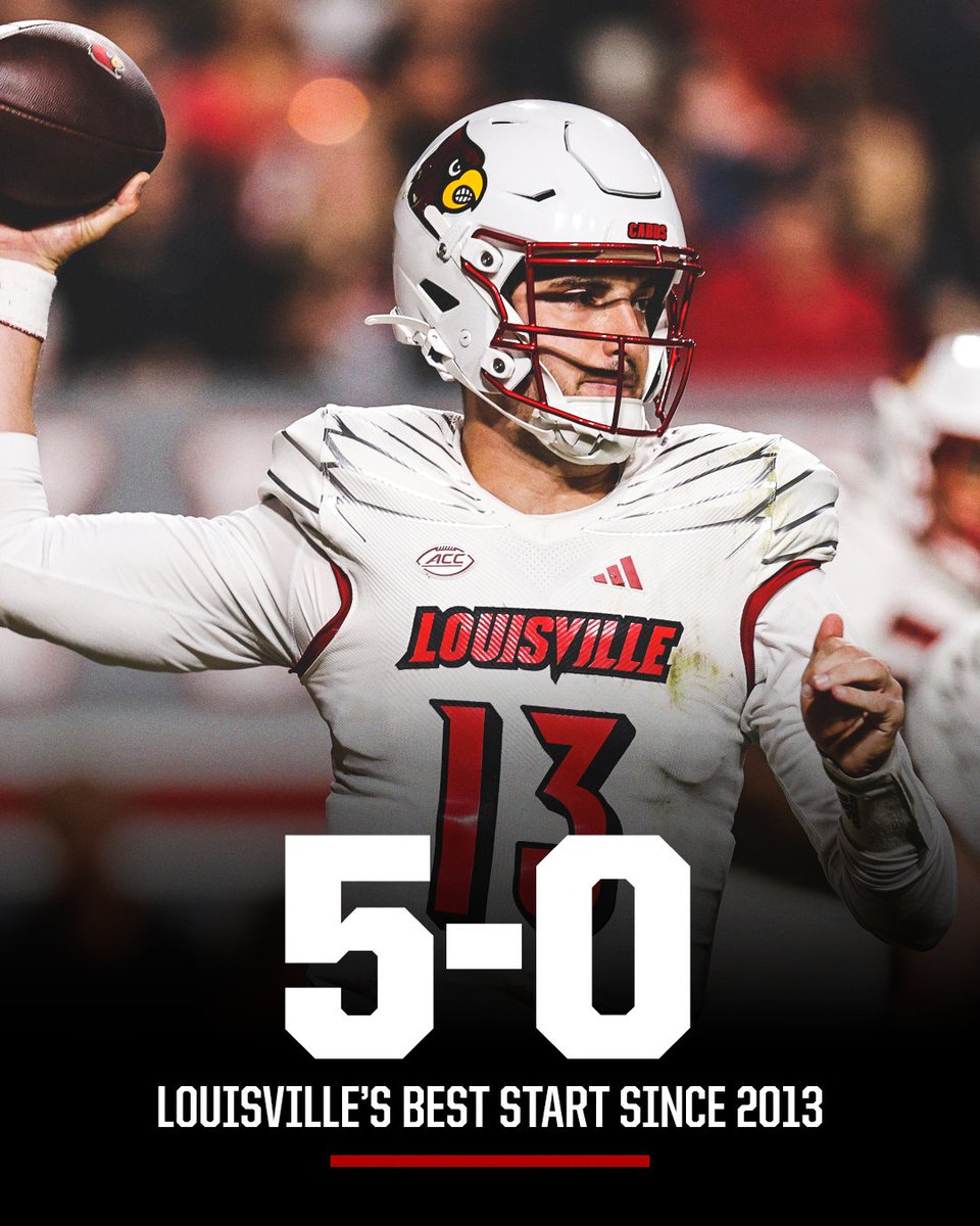 accnetwork's tweet photo. BIG ROAD WIN IN RALEIGH 😤

@LouisvilleFB is 3-0 in conference play for the first time since joining the ACC ⚜️ https://t.co/XLNSFYnx0r