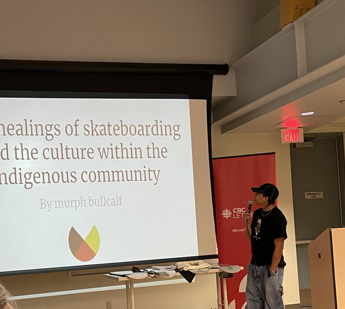 mrserinrichards's tweet photo. Our incredible Little Eagle, Murph Bull Calf, at tonight’s @LethLib Truth &amp; Reconciliation - Our Stories Matter and Kimmapiiyipitssini Agenda on “The Healing of Skateboarding and the Culture Within Indigenous Community”. We are so proud of you and your story! @cchschool https://t.co/h4Ob8EYFHL
