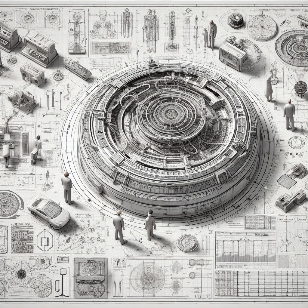 71marc77's tweet photo. Demandé à BING AI DallE: "Montre un plan et design détaillés d'un appareil qui permet le voyage temporel pour des humains" https://t.co/neaFgLabch