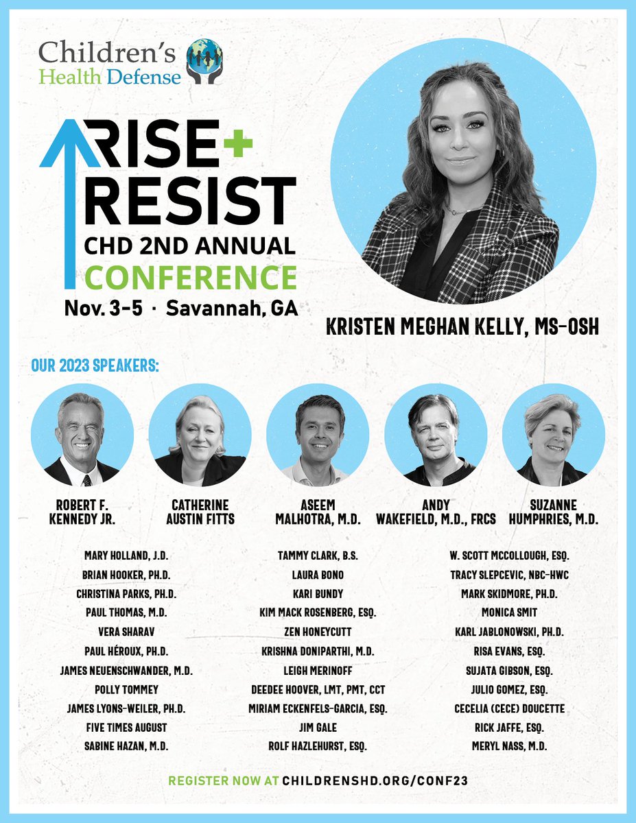 KristenMeghan's tweet photo. I will be speaking at the Children’s Health Defense’s Conference.
I hope to see you in Savannah GA, Nov 3-5th.#CHDConf2023 #StandWithCHD #RiseandResist
https://t.co/4JBYTTlMVt
@ChildrensHD @Tammy_K_Clark @DrAseemMalhotra @RobertKennedyJr @zenhoneycutt @FiveTimesAugust @lifebiomedguru @drCParks1