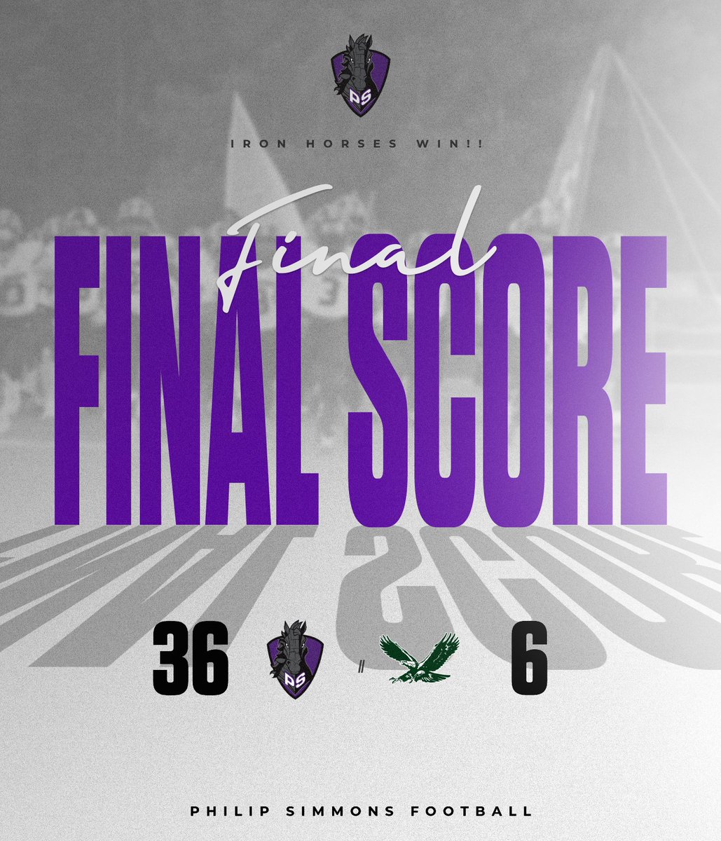 PSIronHorseFB's tweet photo. Final Score from "The Phil"! Iron Horses improve to 7-0 on the season and 1-0 in Region 8AAA play! Off next week and then back on the road! #WinTheDay #Family https://t.co/9skRi5wMFC