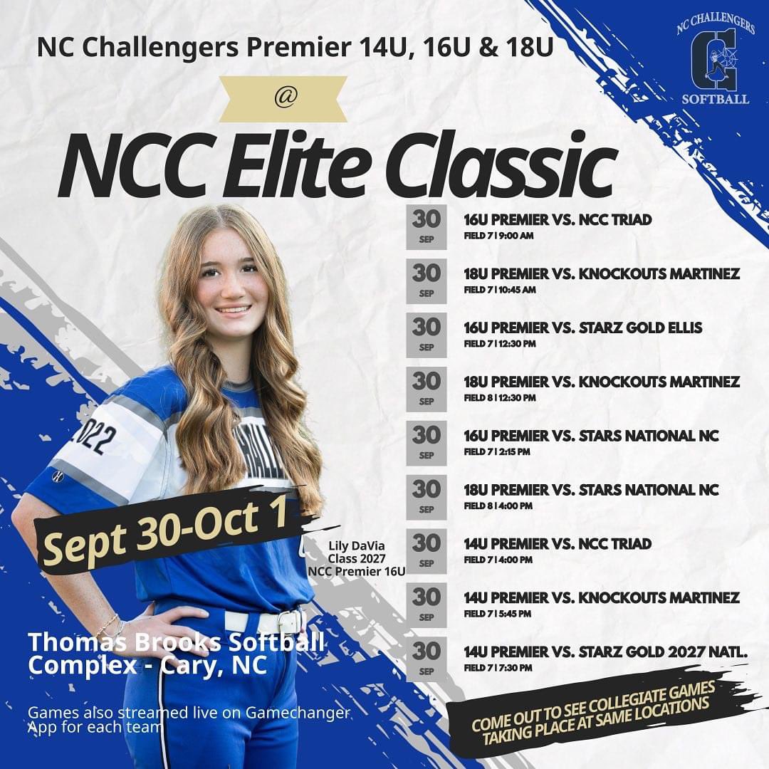 nccpremier14U's tweet photo. Excited for all of our Premier teams to take the field this weekend and for all the action as we host travel ball and collegiate games at Thomas Brooks and Middle Creek Parks in Cary! https://t.co/sheR0BVn05