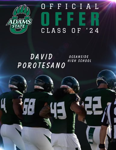 d_porotesano's tweet photo. God has blessed me with my 1st offer! Thank you @CoachGerm79 and #AdamsState
@AdamsStateFB @OsidePiratesFB @CronkChristian @CoachFale https://t.co/Ub6XfqILgz