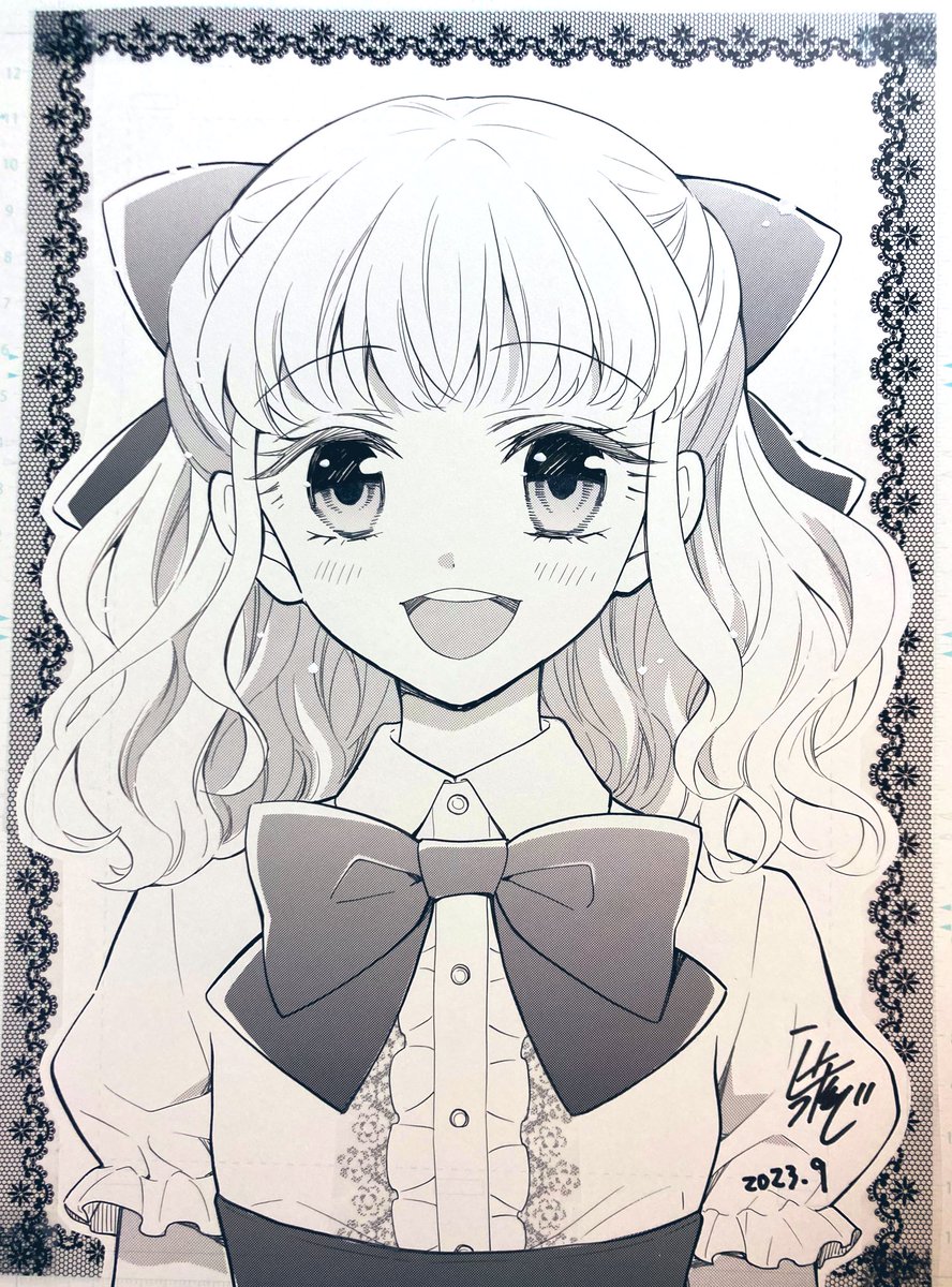 土曜日もハッピーにお過ごしください〜🌼 このふわふわな髪型かわゆくない?  #アナログ絵