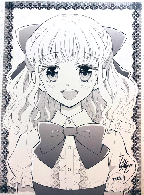 土曜日もハッピーにお過ごしください〜🌼 このふわふわな髪型かわゆくない?  #アナログ絵