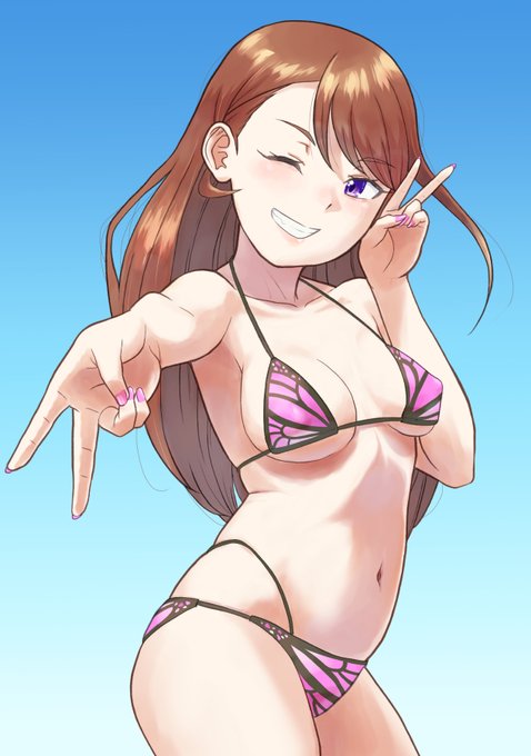 #今月描いた絵を晒そう 
ぷいくあ水着ばかり描いてます 