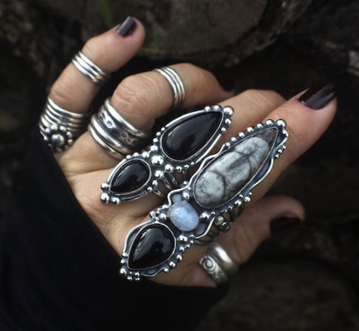 Indulge in Uniqueness | SterlingToLove

#uniquejewelry #jewelrystyle #gothic #witchy #rings #wearableart #artjewelry