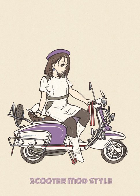 「hat motorcycle」 illustration images(Latest)
