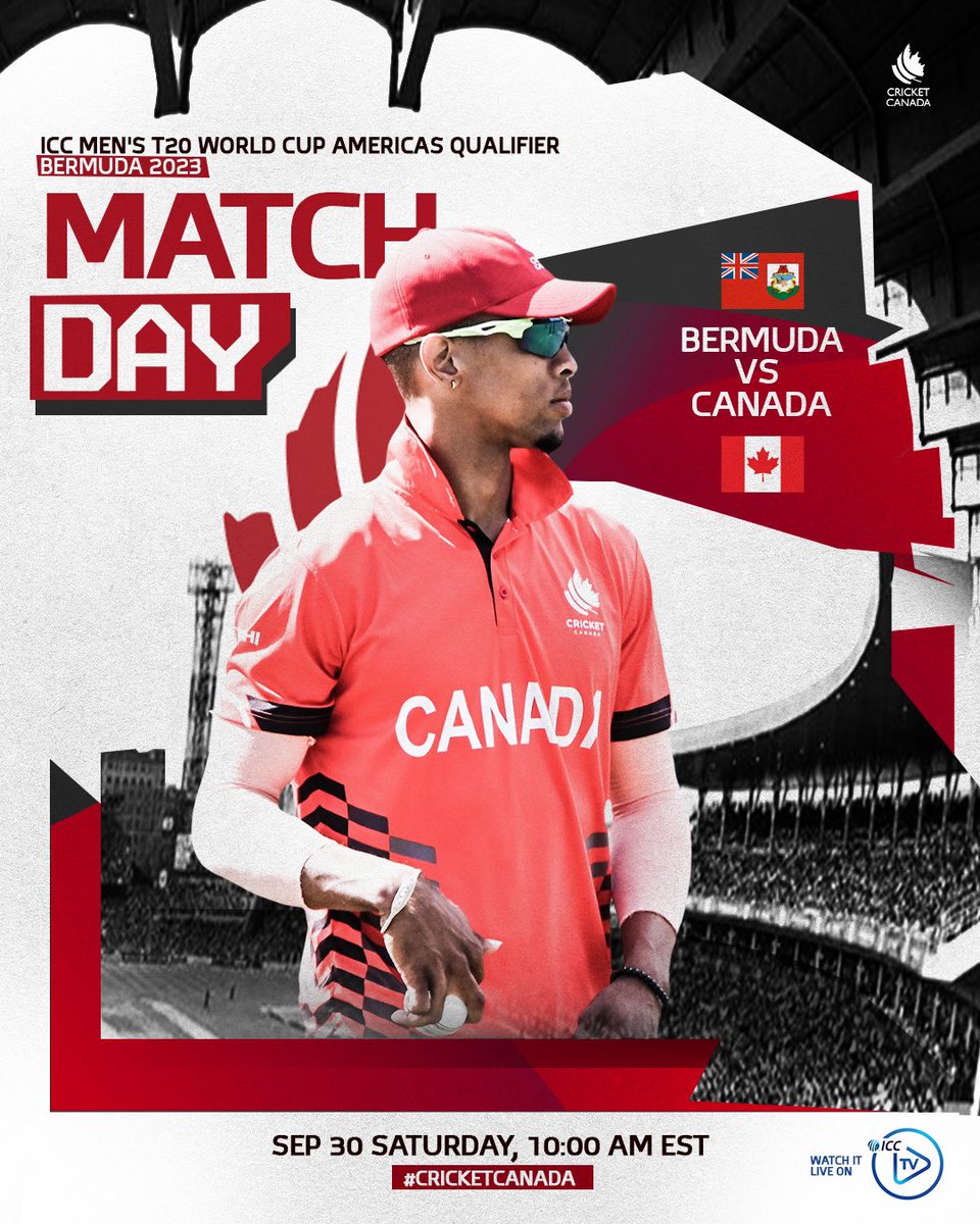 canadiancricket's tweet photo. Team Canada to take on the hosts Bermuda in the opening match of the ICC T20 World Cup Qualifiers πͺ
Watch it live on https://t.co/BQP4xOTRzb
#cricketcanada #canvsber #icc #t20worldcup #americasqualifiers https://t.co/2XhdTGt6o5