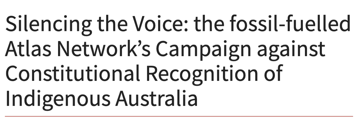 BREAKING! ❤️🖤💛Pls read & share widely my article out now, showing how the #VoteNo campaign is run by the same #AtlasNetwork 'free-market think-tanks' that do climate denial & election influence for Big Oil & Gas. 🔥 #VoiceReferendum #VoteYES23Australia epress.lib.uts.edu.au/journals/index…