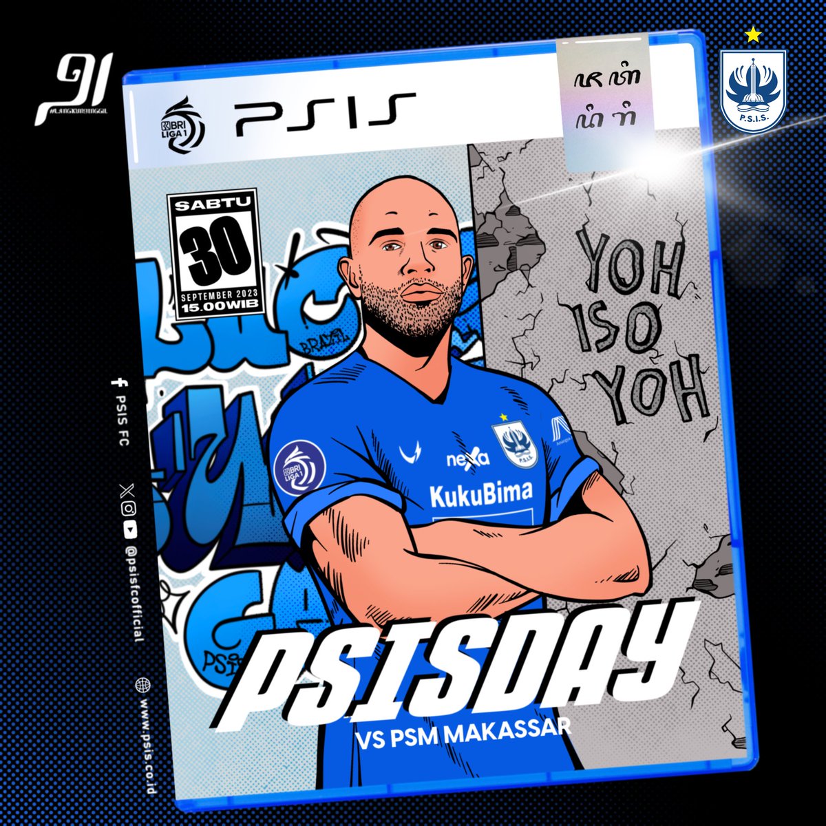 psisfcofficial's tweet photo. Today is ours! 🔵🔵
Kita tutup bulan ini dengan kemenangan di Jatidiri, 𝐢𝐭'𝐬 𝐏𝐒𝐈𝐒 𝐃𝐚𝐲🙌🏼💙

#PSISDAY | #SMGPSM https://t.co/0mxHRCRSzA