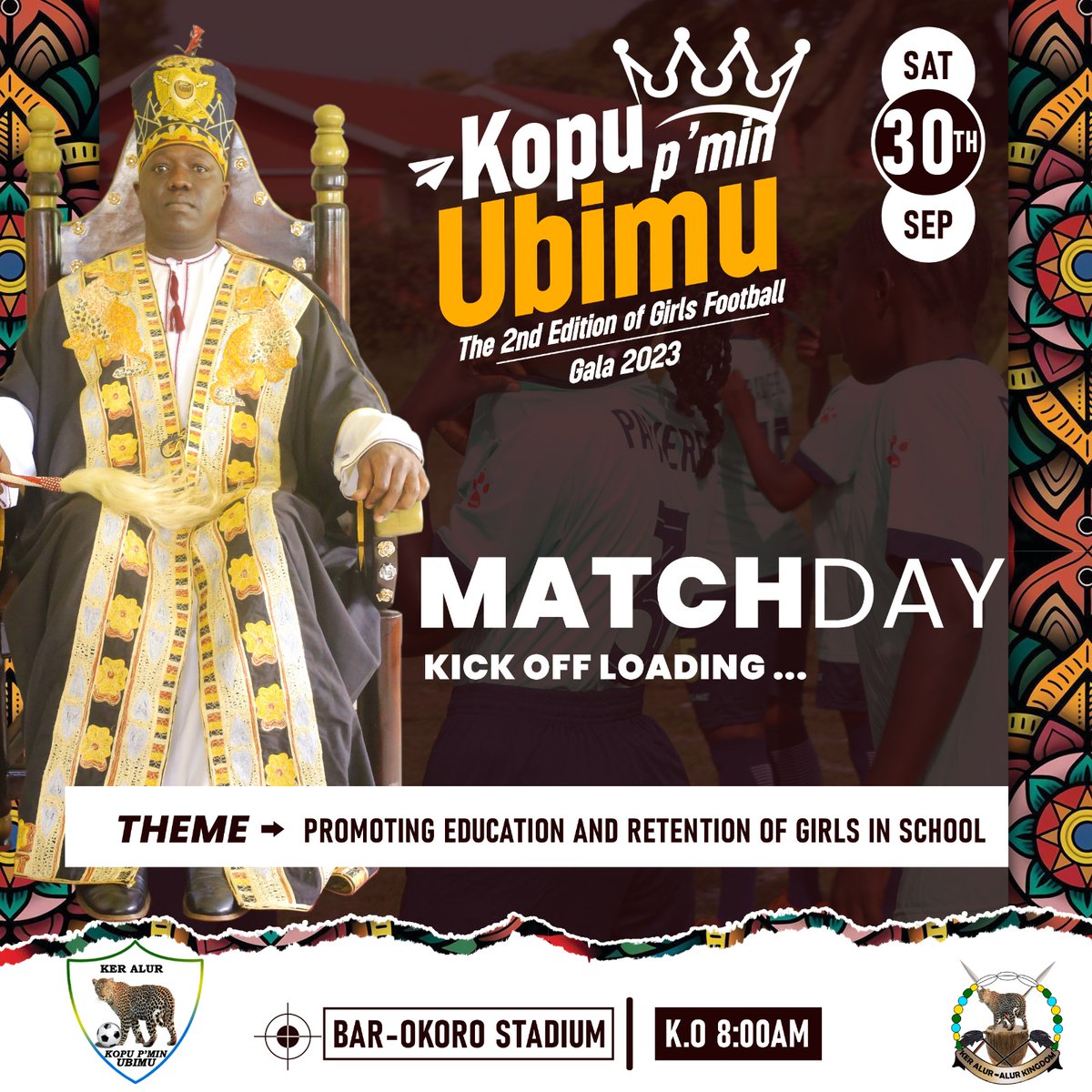 KerAlurKingdom's tweet photo. 🎯 It's Match Day
See you in Bar-Okoro Stadium
@PlanUganda https://t.co/LgGPb6wCnG