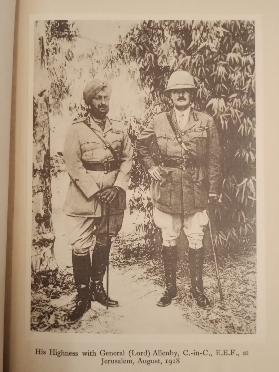 Lieutenant-General H.H Maharaja Sir Bhupinder Singh of Patiala, GCSI, GCIE, GCVO, GBE, GCSG with General (Lord) Allenby, C.-in-C., E.E.F., at Jerusalem, August, 1918.
<a href="/IndiaArtHistory/">Indian Art</a> <a href="/oroyalarchives/">Royal Archives</a> <a href="/Madhu_K_Patiala/">Bibaji Madhu Kumari Patiala</a> <a href="/PunjabiRooh/">Punjabi Rooh</a> <a href="/RiaKumari7/">Rajeshwari Kumari</a>