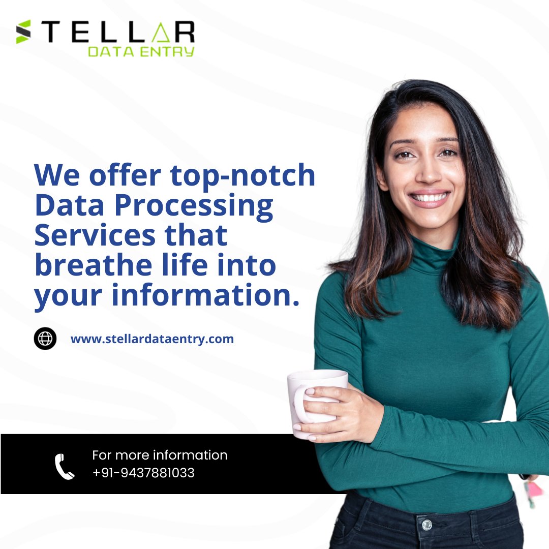 stelardataentry's tweet image. Are you drowning in a sea of unorganized data? Let Stellar Data Entry be your lifeline! We offer top-notch Data Processing Services that breathe life into your information
#DataEntry #StellarDataEntry
📞 - 9437881033
📧  - hello@stellardataentry.com
🌐  - stellardataentry.com